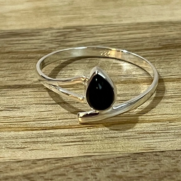 Artisan Jewelry - SOLID 925 STERLING SILVER BLACK ONYX GEMSTONE RING SIZE 9